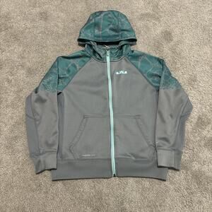 NIKE LeBron James Hero Therma-Fit Full Zip Gray Hoodie Youth Large